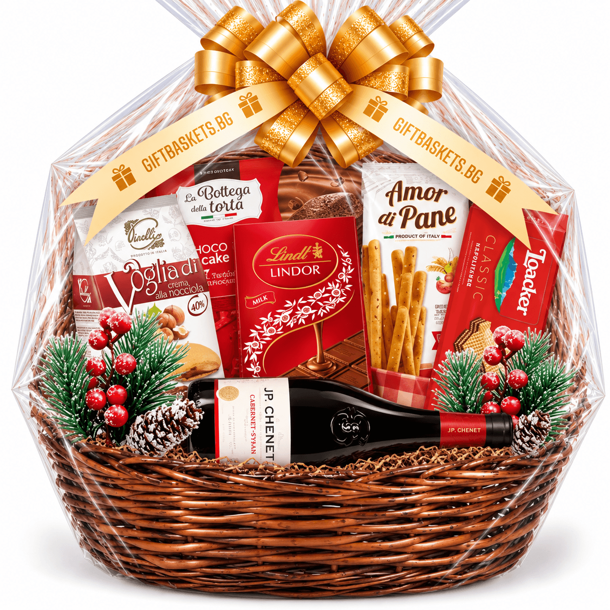 8a2ac4d2-6403-430f-85e8-005964895cc1 Коледна Подаръчна Кошница Gift Lindor - Image 1