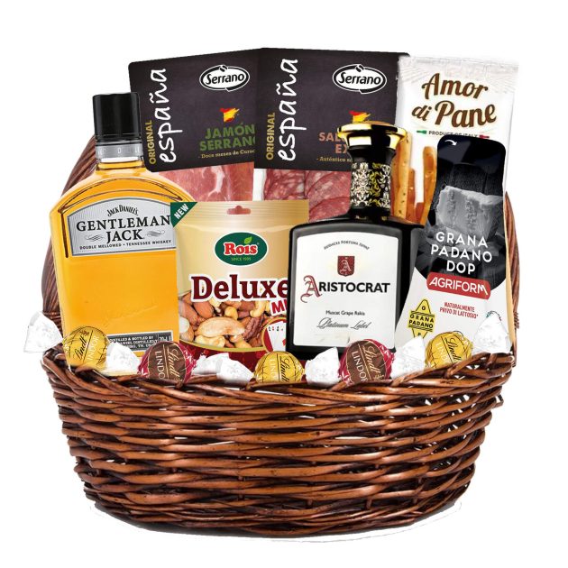 Луксозна Подаръчна Kошница с ракия и уиски
